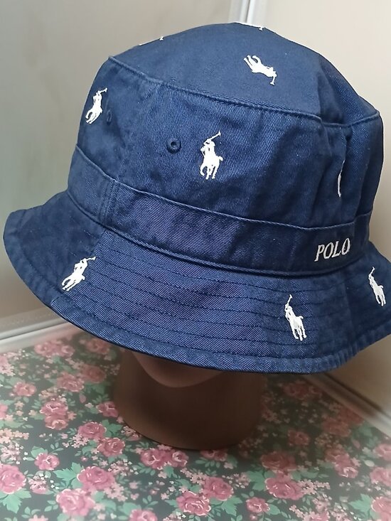 ?Polo Ralph Lauren Navy Blue All-Over Pony Graphic Bucket Hat main image 5
